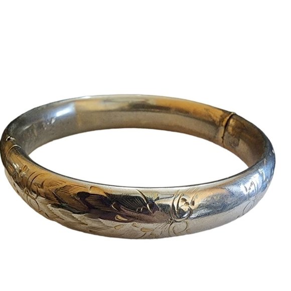 Vintage Gold Filled Engraved Bangle Bracelet (A2662) - Picture 1 of 5